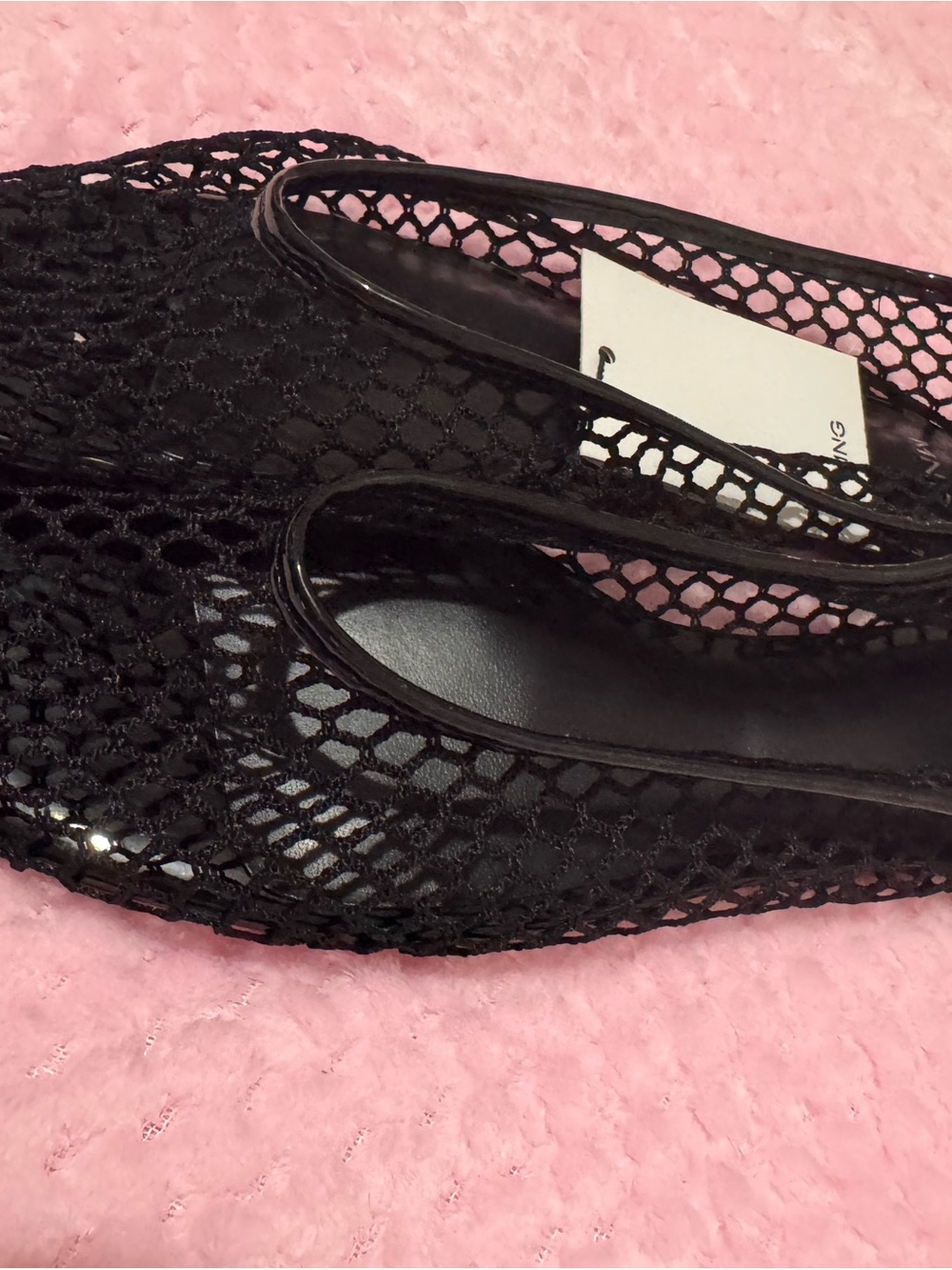 Mango Black Mesh Ballet Flats